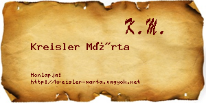 Kreisler Márta névjegykártya