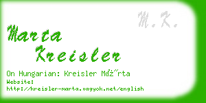 marta kreisler business card